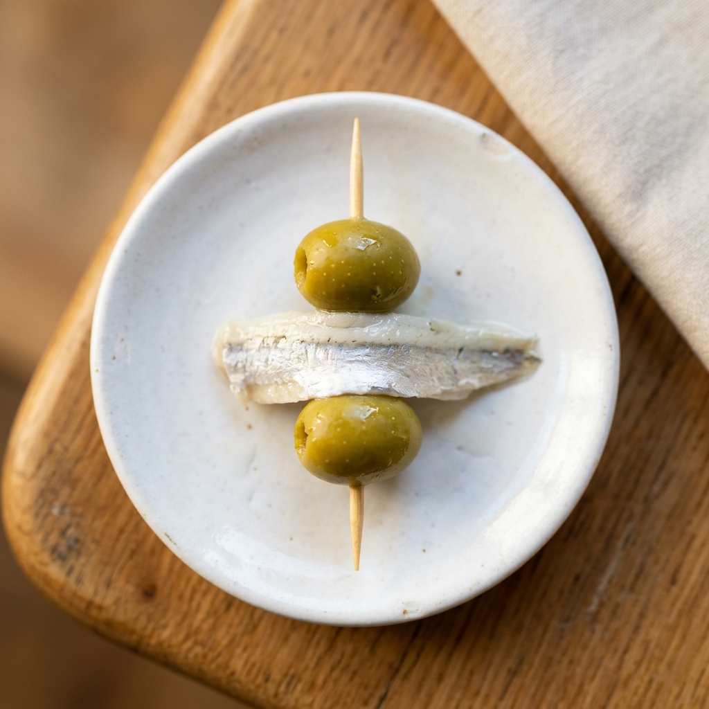 Gilda La del Boquerón — Boquerón en vinagre y aceituna. Fresca, ácida y adictiva.