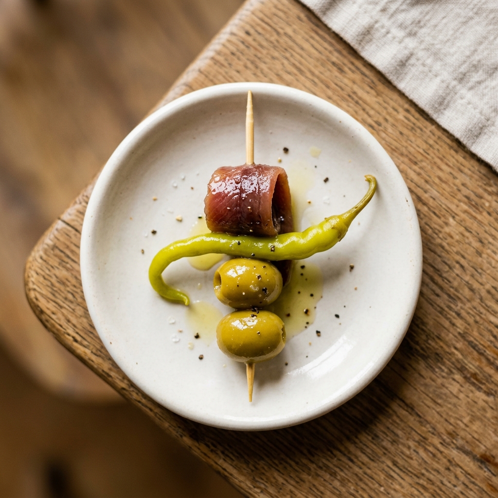 Gilda La Clásica — Aceituna, piparra y anchoa de Santoña.